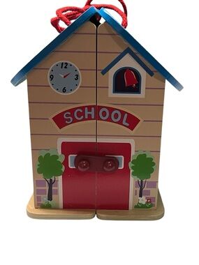 Acorn Carry Along School Wooden Play Set Complete w/ Original Box - RETIRED